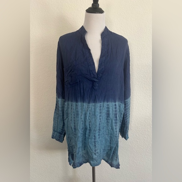 Chic Ombre Navy and Light Blue Women's Tunic - Picture 1 of 11